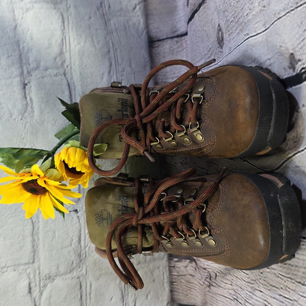 Timberland Euro Hiker Women's Boots Olive and Brown Sz 7 - Picture 12 of 13